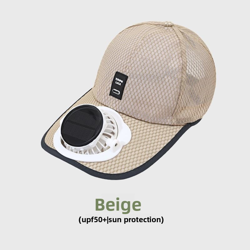 Solar Fan Baseball Cap with Breathable Mesh