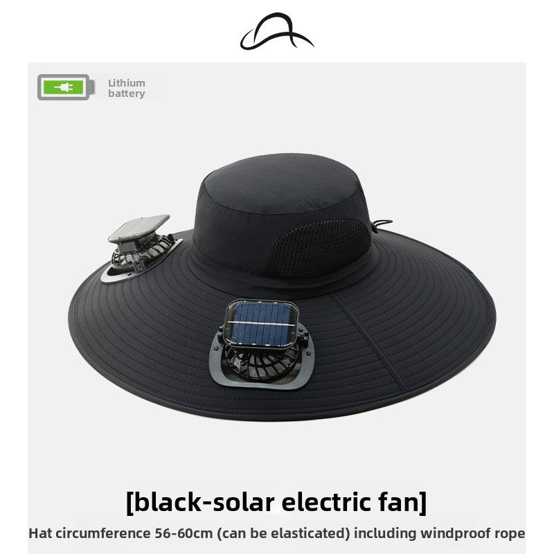 Solar fan cap