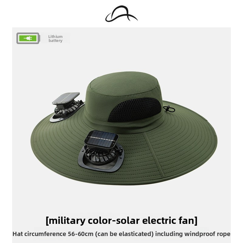 Solar fan cap