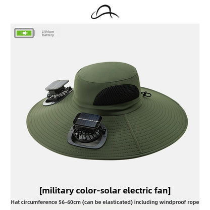 Solar fan cap