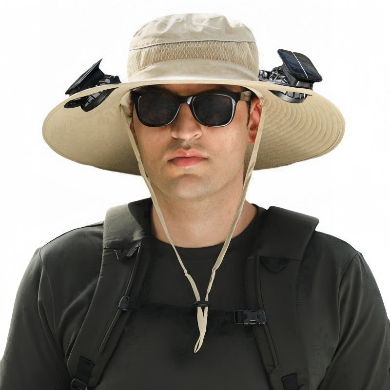 Solar fan cap
