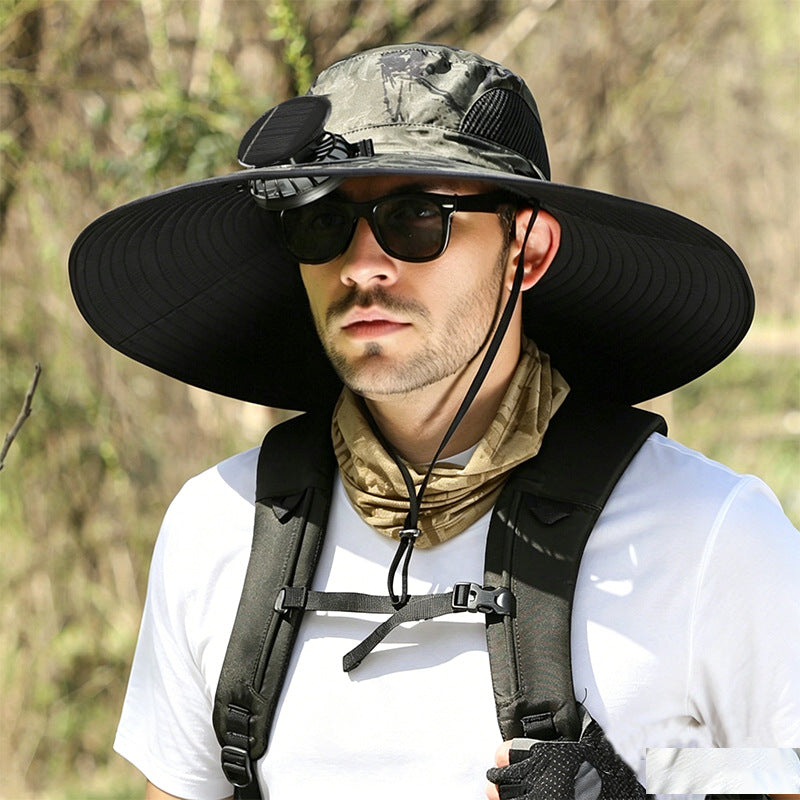 Solar Fan Hat with Built-in Ventilation
