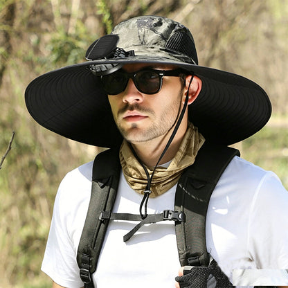 Solar Fan Hat with Built-in Ventilation