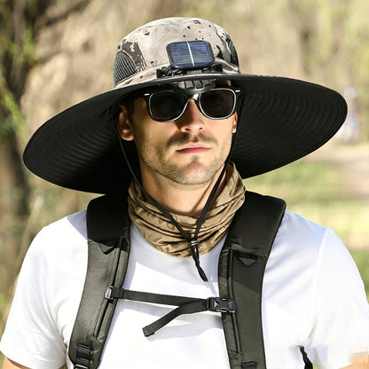 Solar Fan Hat with Built-in Ventilation