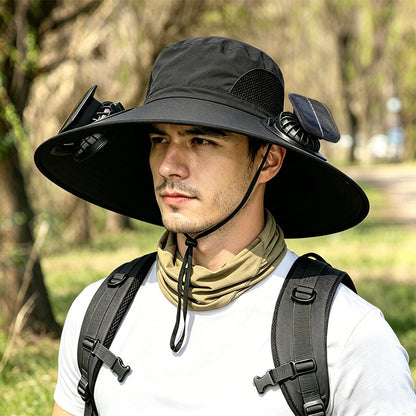 Solar Fan Hat with Built-in Ventilation