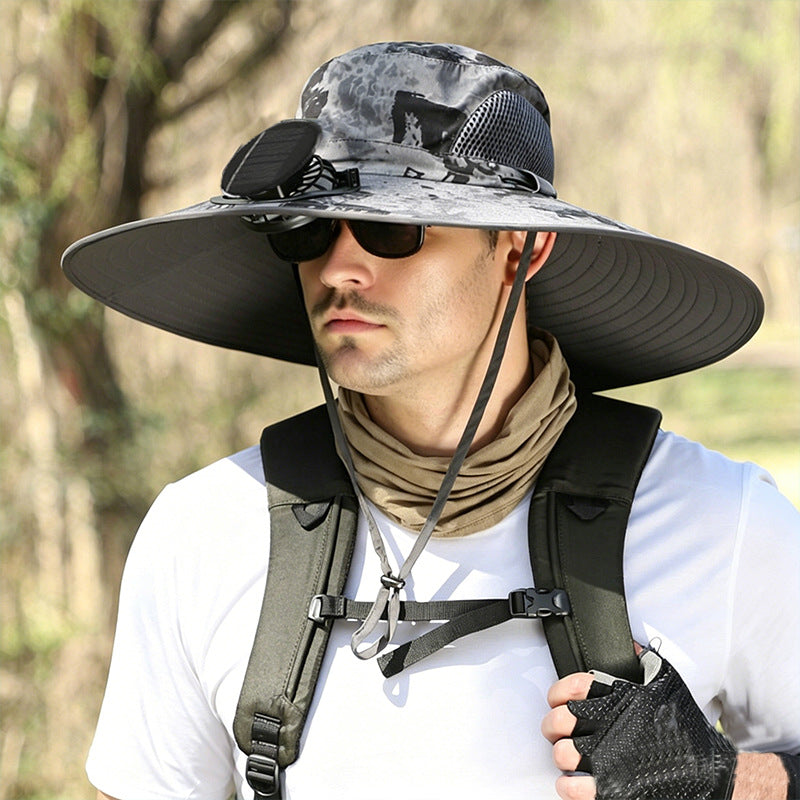 Solar Fan Hat with Built-in Ventilation