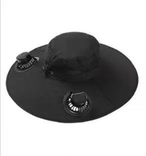 Solar Fan Sun Hat French Style Straw Hat for Women Summer Sun Protection Breathable Adjustable Wide Brim