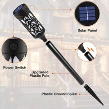 Solar Flickering Flame Garden Light