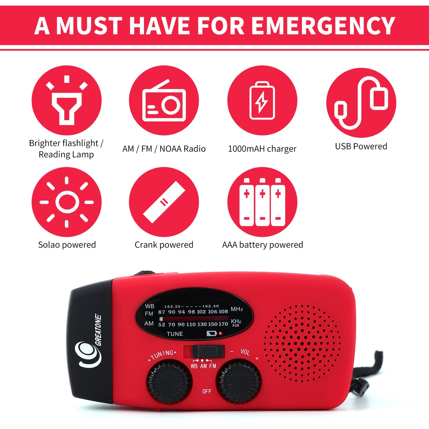 Solar Hand Crank Radio