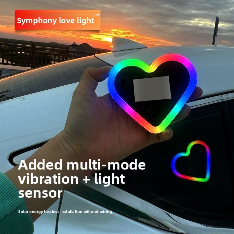 Solar Heart Shape Car Ambient Light