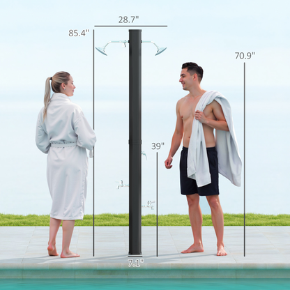 Solar heated shower