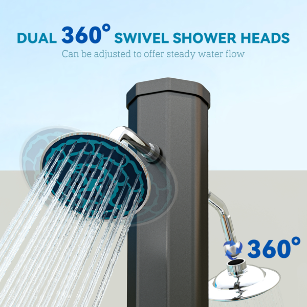 Solar heated shower