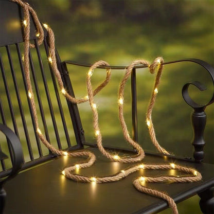 solar hemp rope light string
