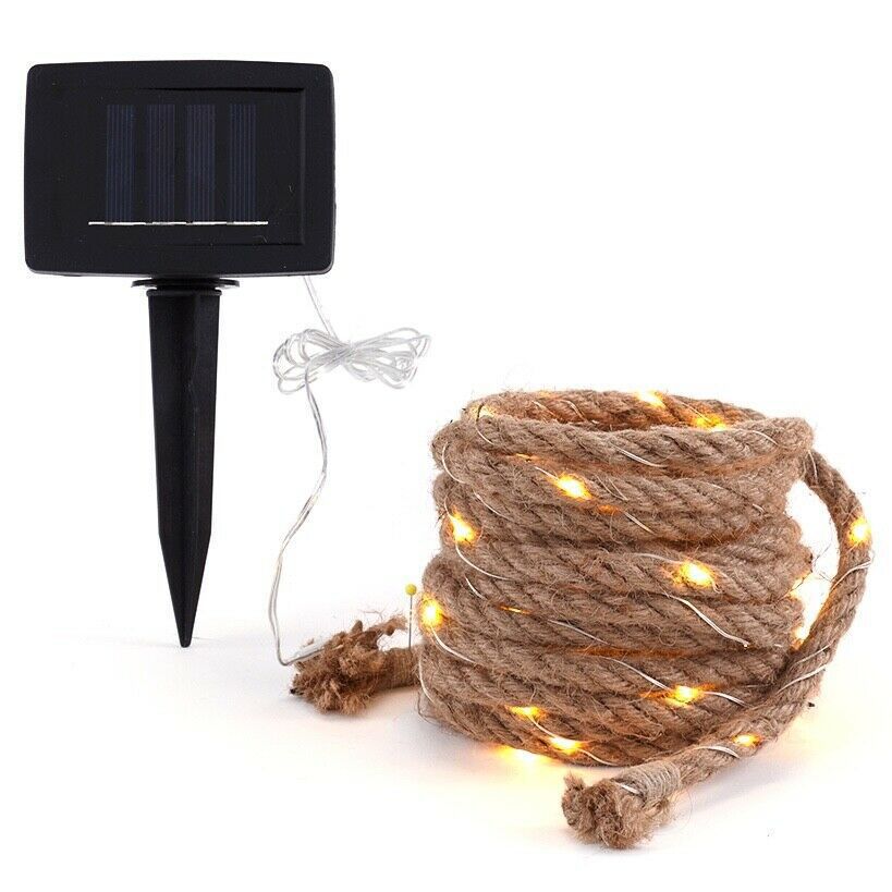solar hemp rope light string