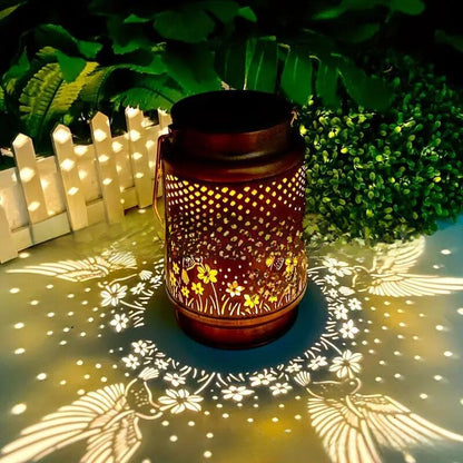 Solar Hummingbird Lantern Garden Light
