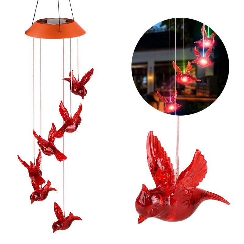 Solar Hummingbird Wind Chime Light Led