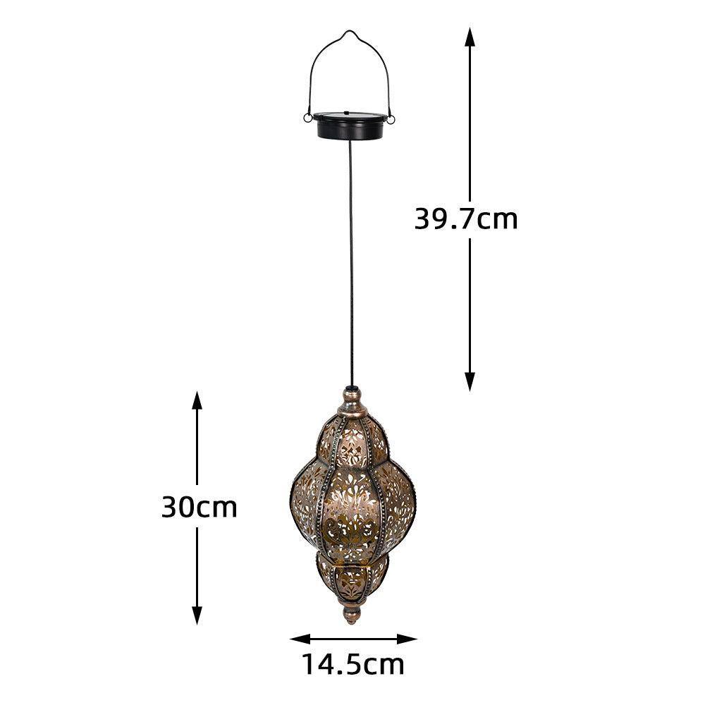 Solar Iron Baroque Garden Lantern with Projection