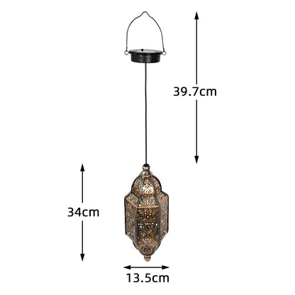 Solar Iron Baroque Garden Lantern with Projection