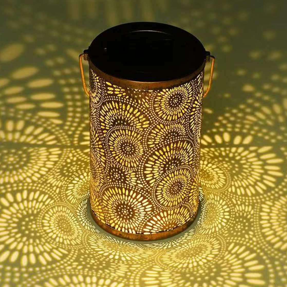 Solar Iron Hollow Projection Lamp