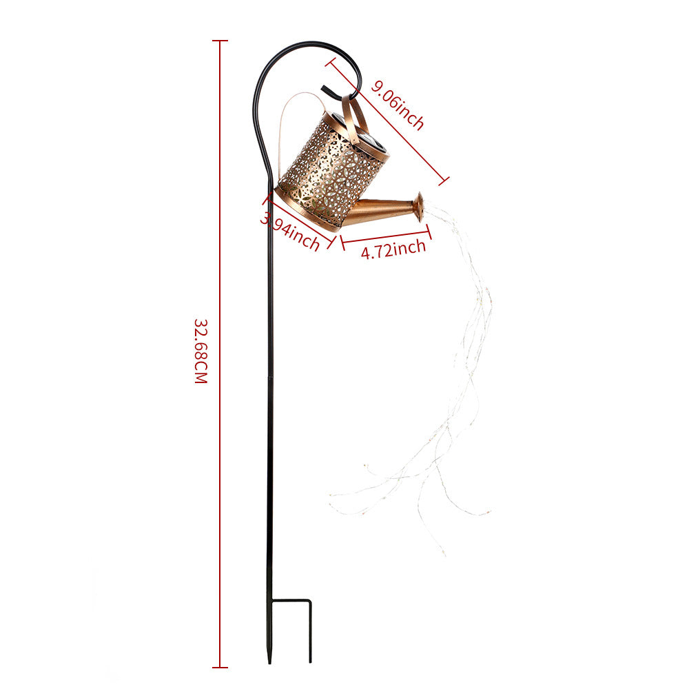Solar Iron Teapot Outdoor Garden Decorative Light