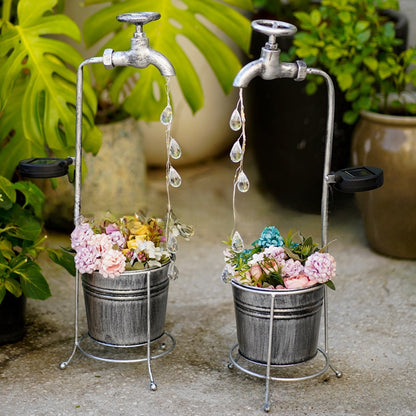 Solar Iron Water Drop Outdoor Light