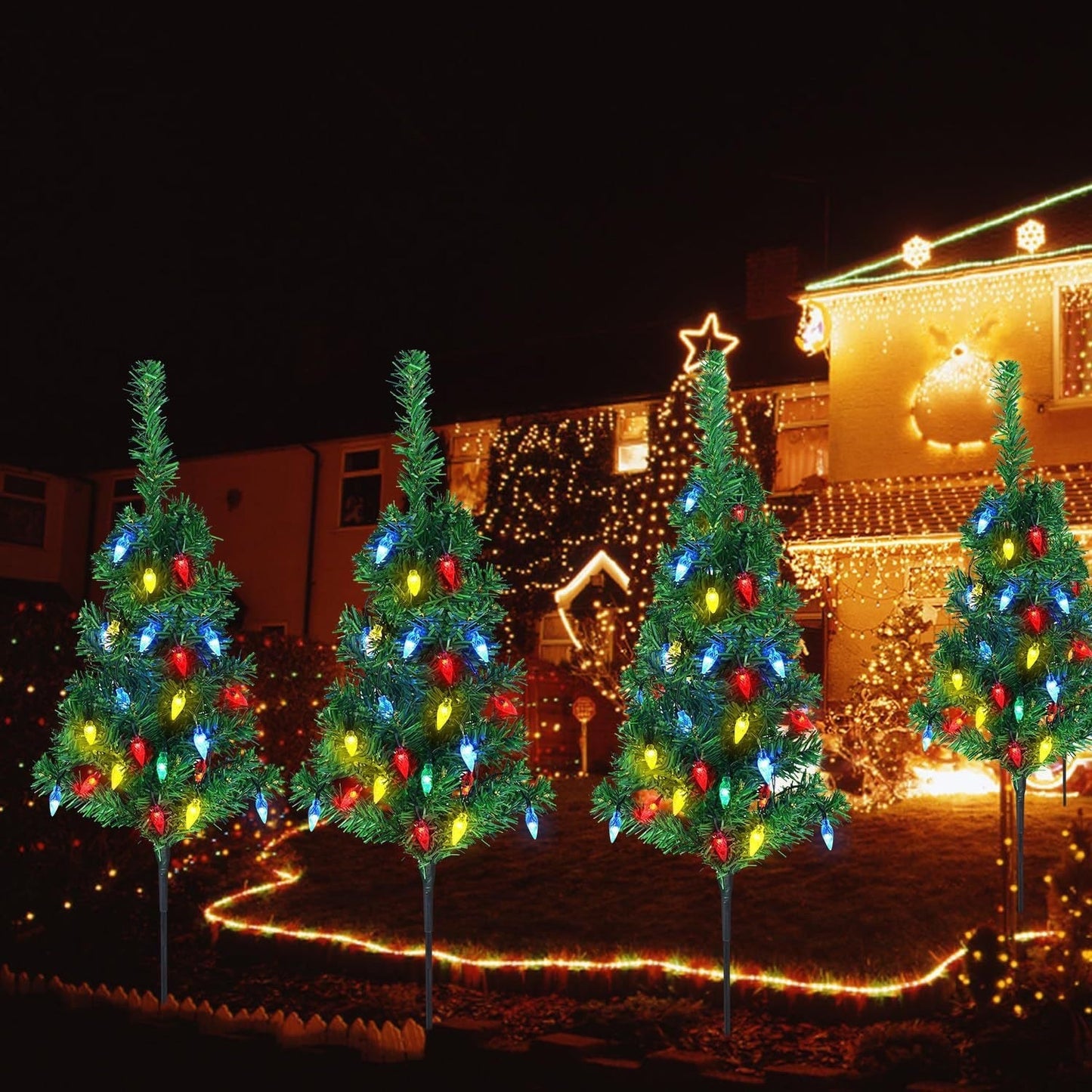 Solar LED Christmas Tree Light for Outdoor Decoration