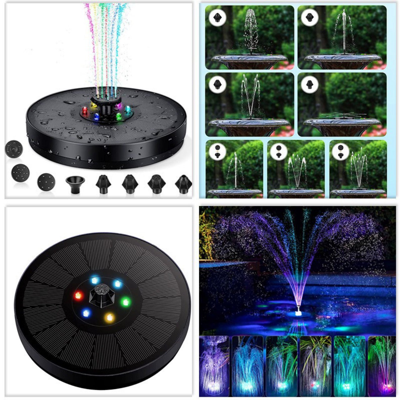 Solar LED Color Changing Garden Fountain