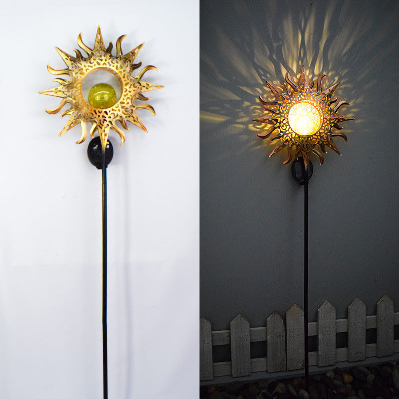Solar LED Flame Projection Garden Light