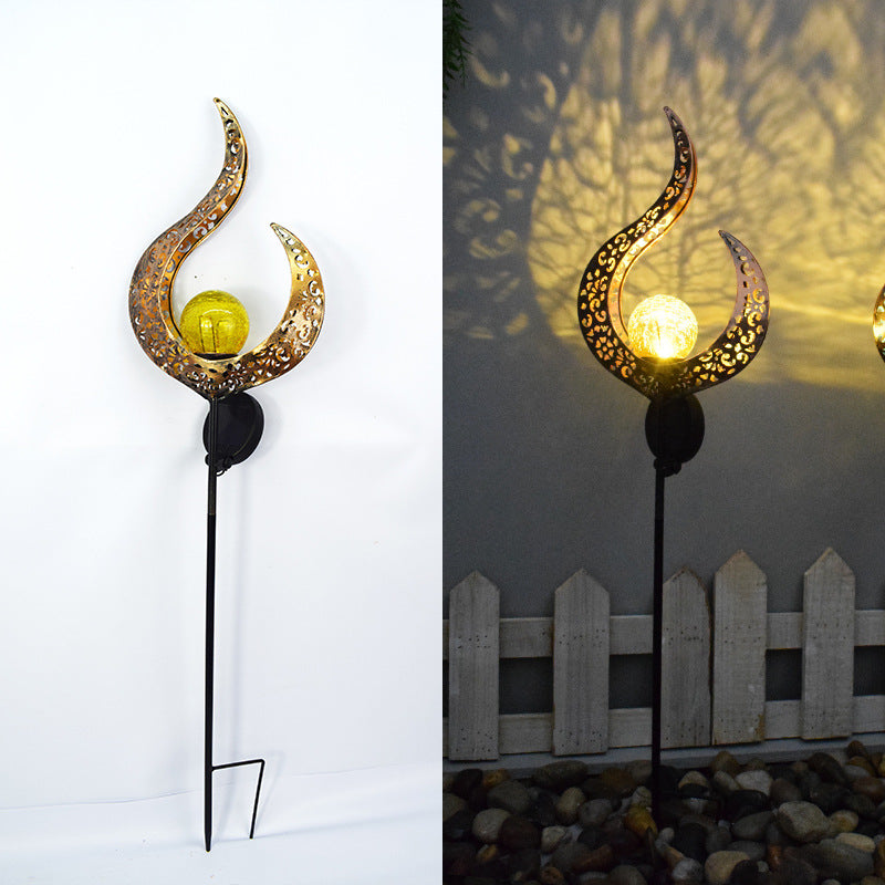 Solar LED Flame Projection Garden Light