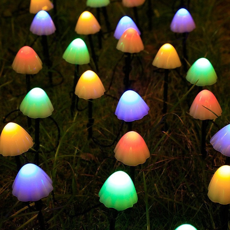 Solar LED Mushroom Light String