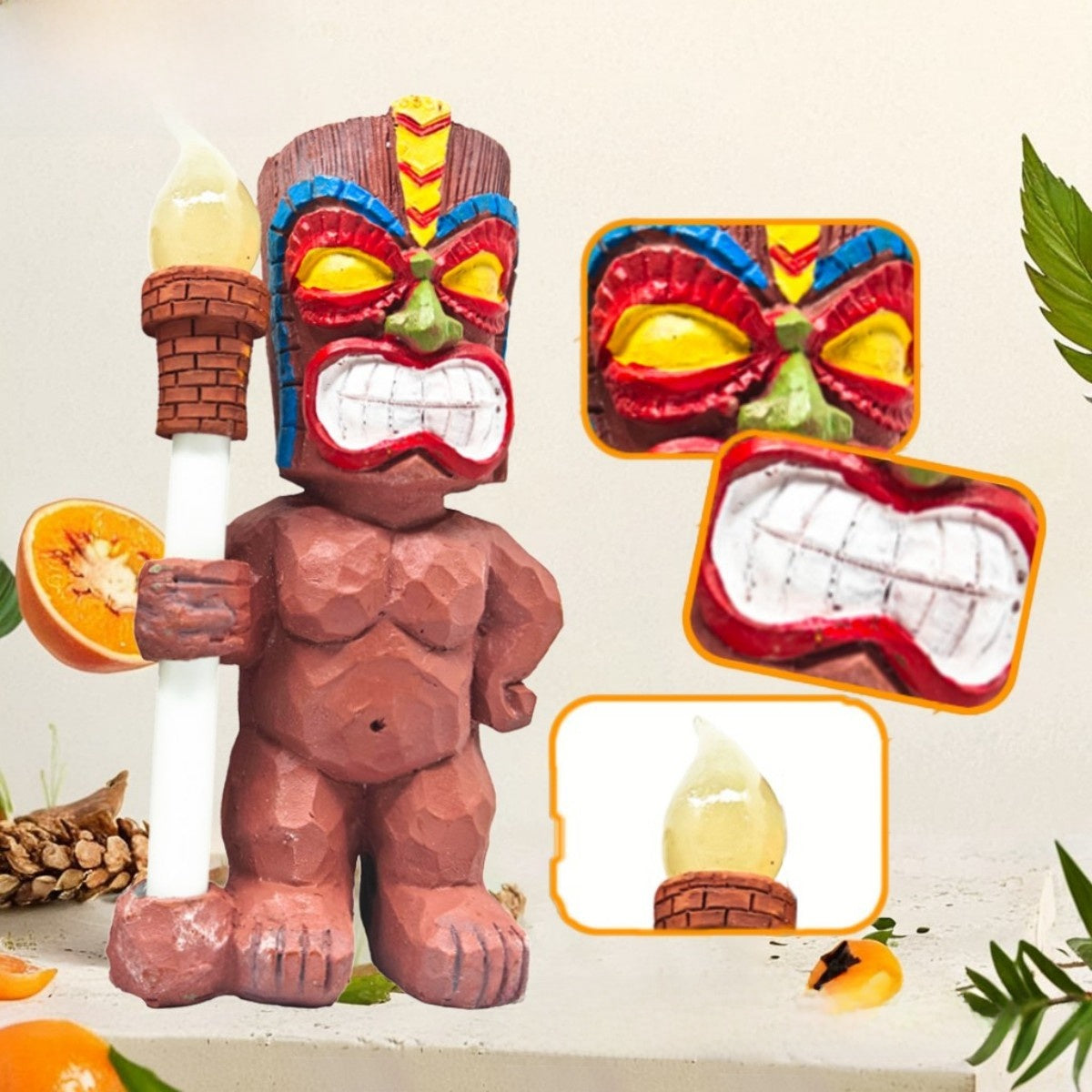 Solar Mayan Smiling Totem Garden Decoration