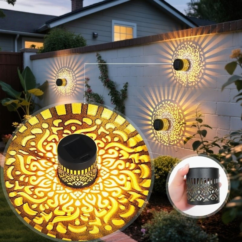 Solar Outdoor Wall Light with Projection Patterns