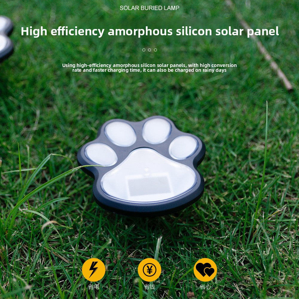 Solar Paw Print Path Lights (Warm Light)