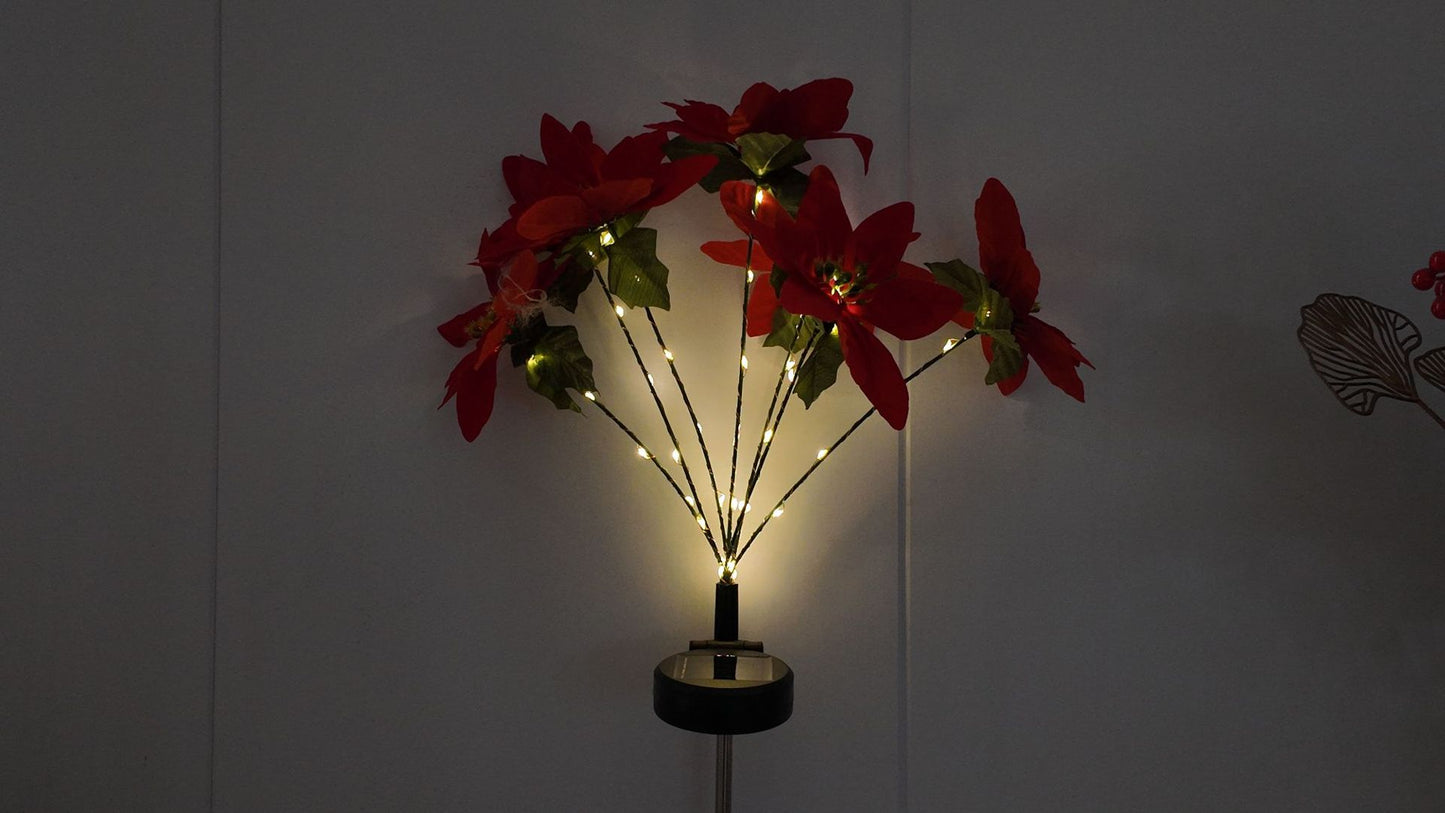 Solar Poinsettia Garden Lights