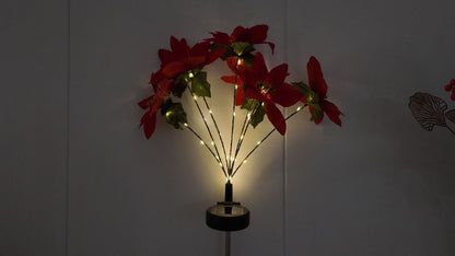 Solar Poinsettia Garden Lights