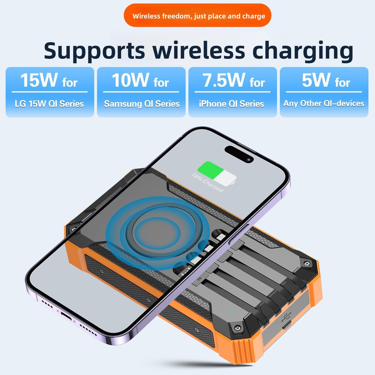 Solar Power Bank with Camping Light