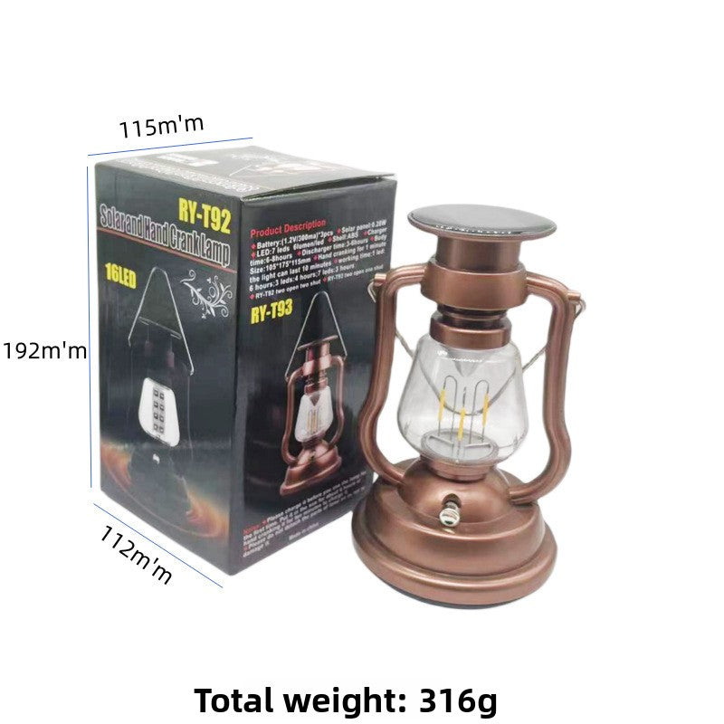 Solar-powered antique-style lantern