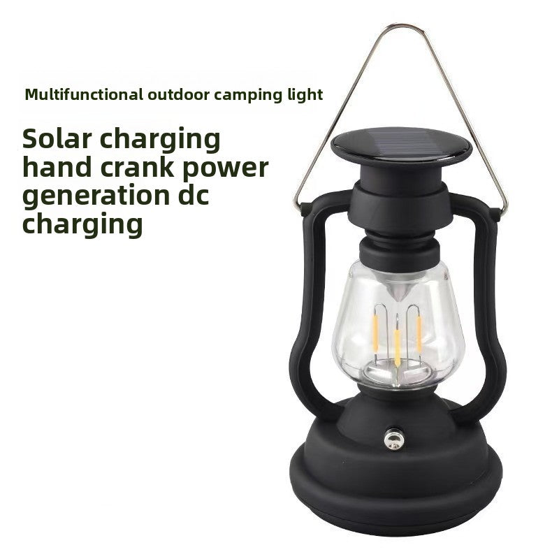 Solar-powered antique-style lantern
