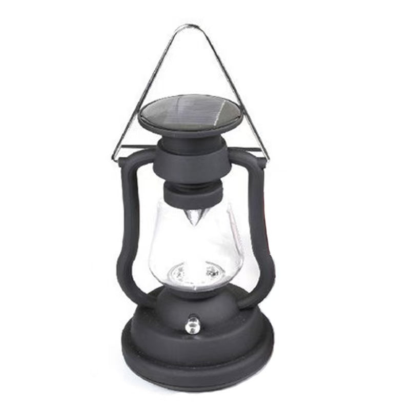Solar-powered antique-style lantern