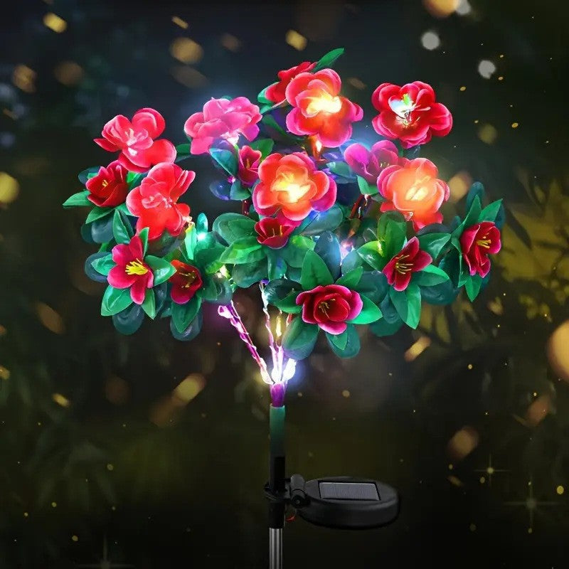 Solar Powered Azalea Flower Garden Light