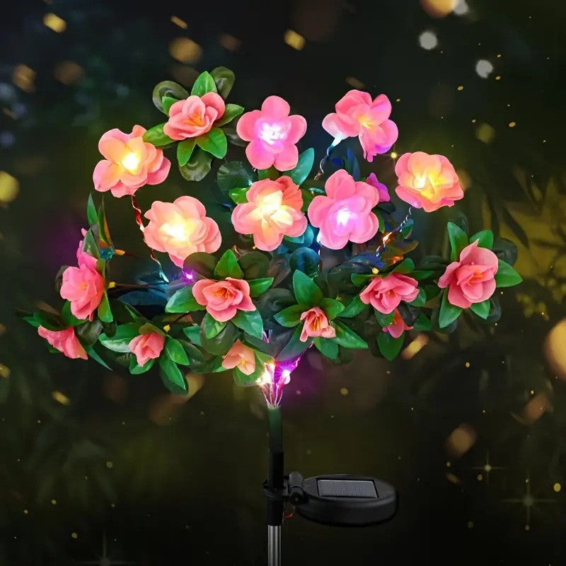 Solar Powered Azalea Flower Ground Light