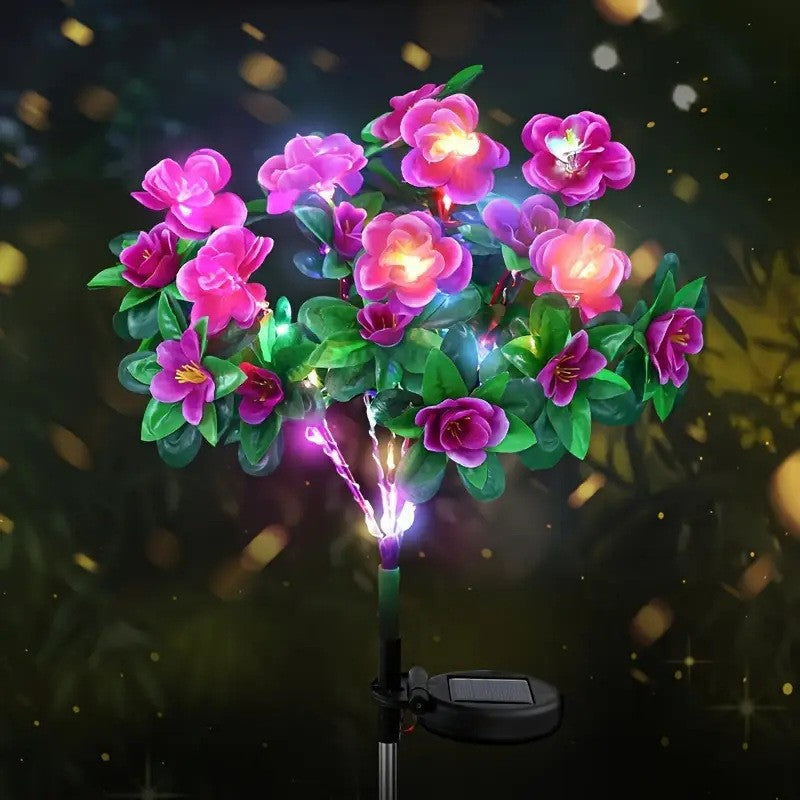 Solar Powered Azalea Flower Ground Light