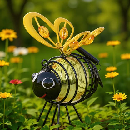 Solar Powered Bee Iron Art LED Garden Light