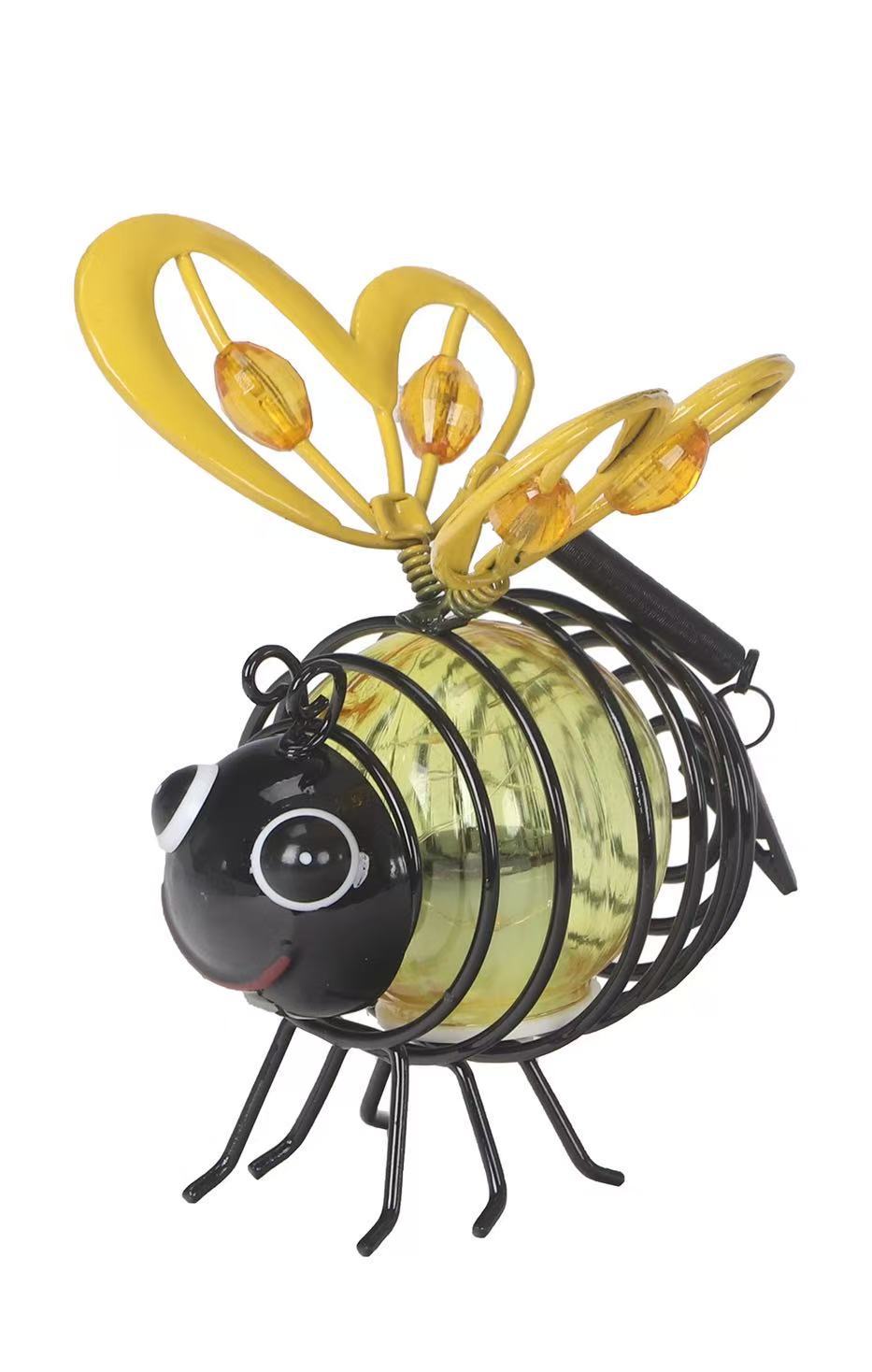 Solar Powered Bee Iron Art LED Garden Light