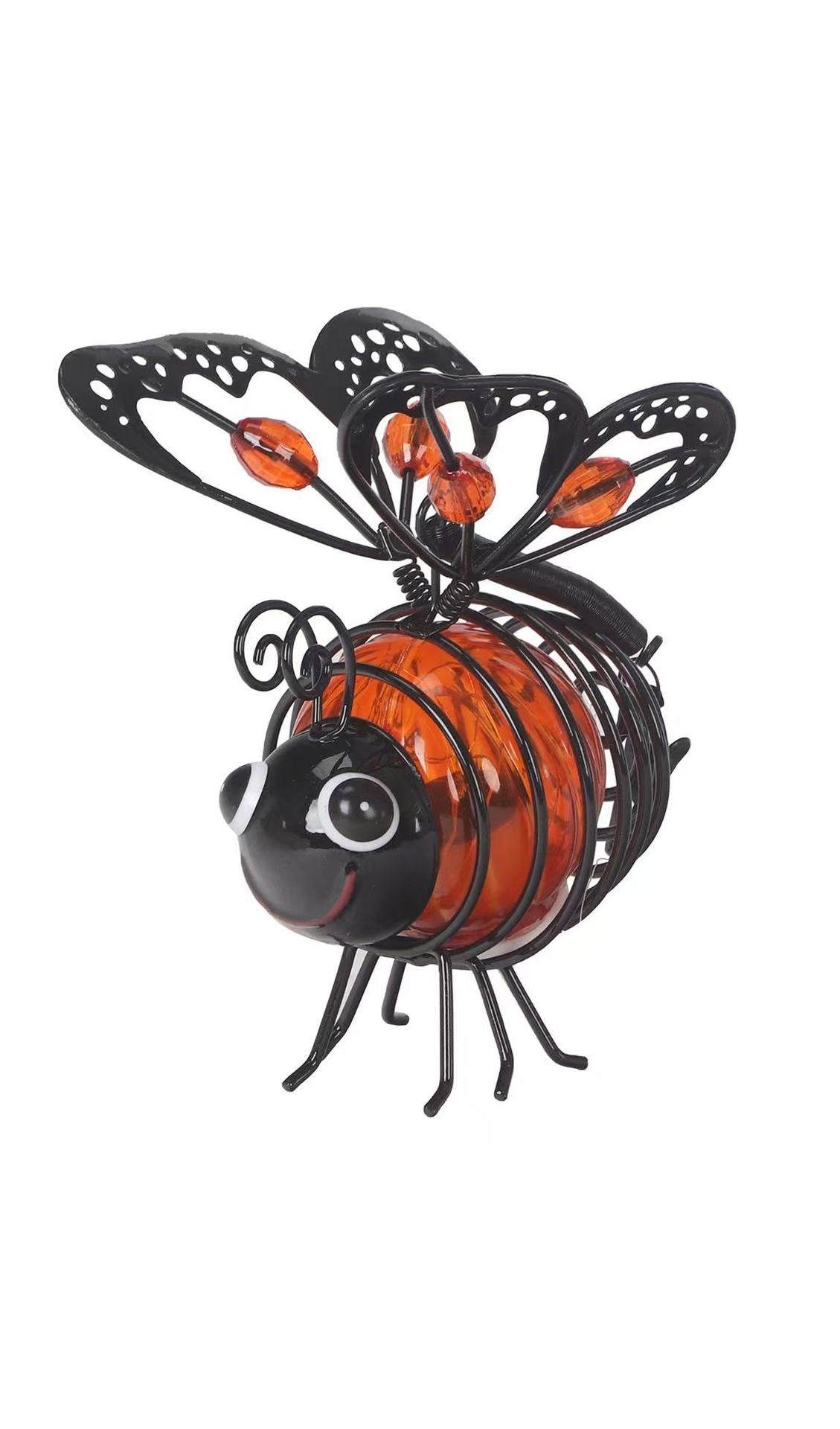Solar Powered Bee Iron Art LED Garden Light
