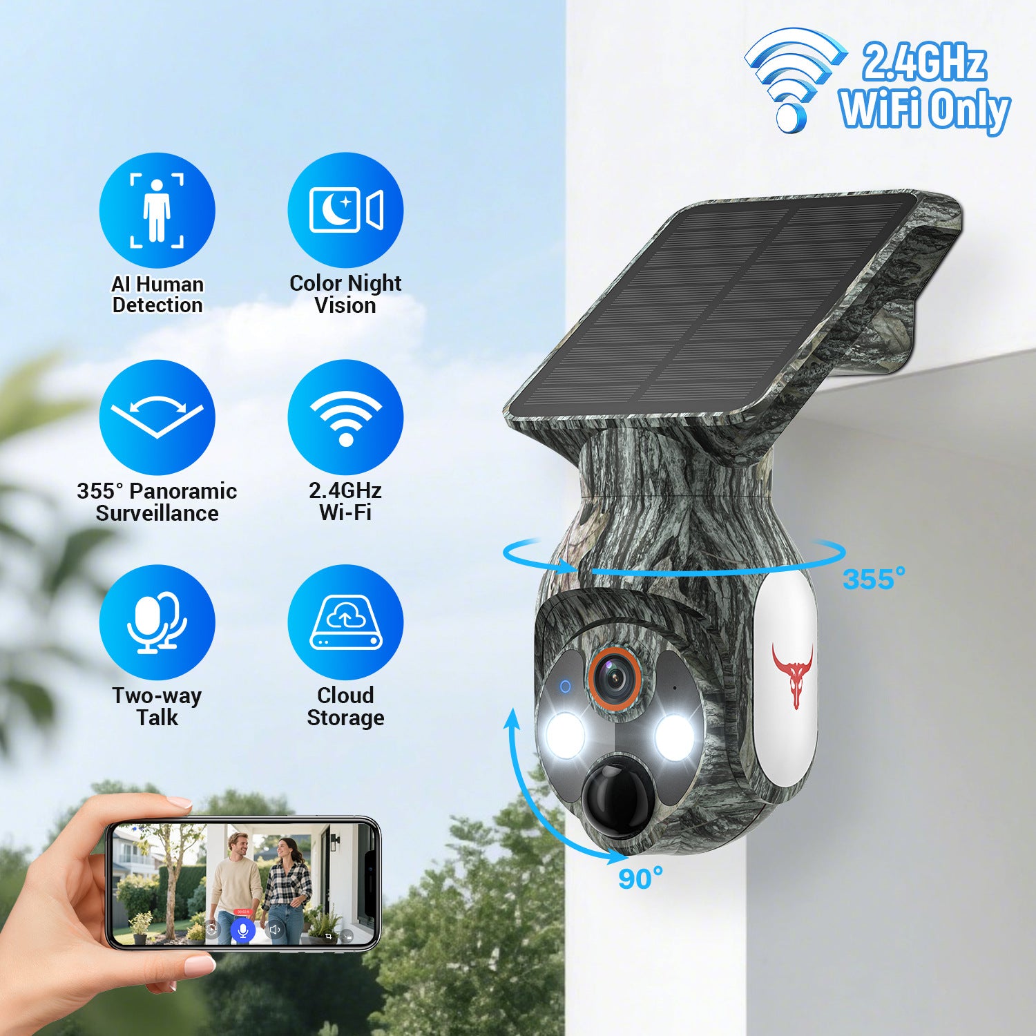 Solar-powered camera monitor