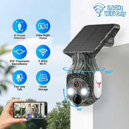 Solar-powered camera monitor