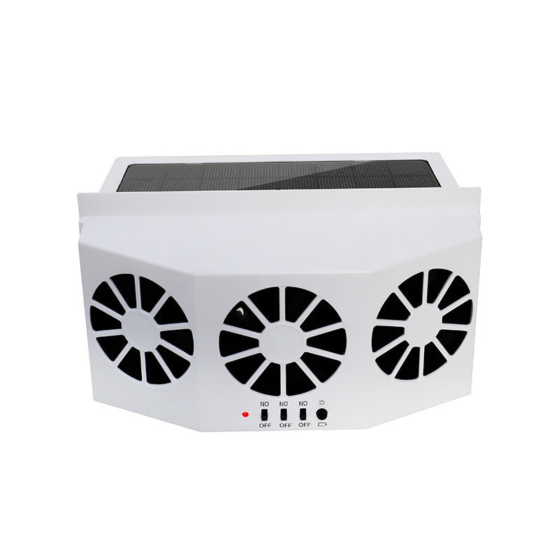 Solar-powered car cooling exhaust fan