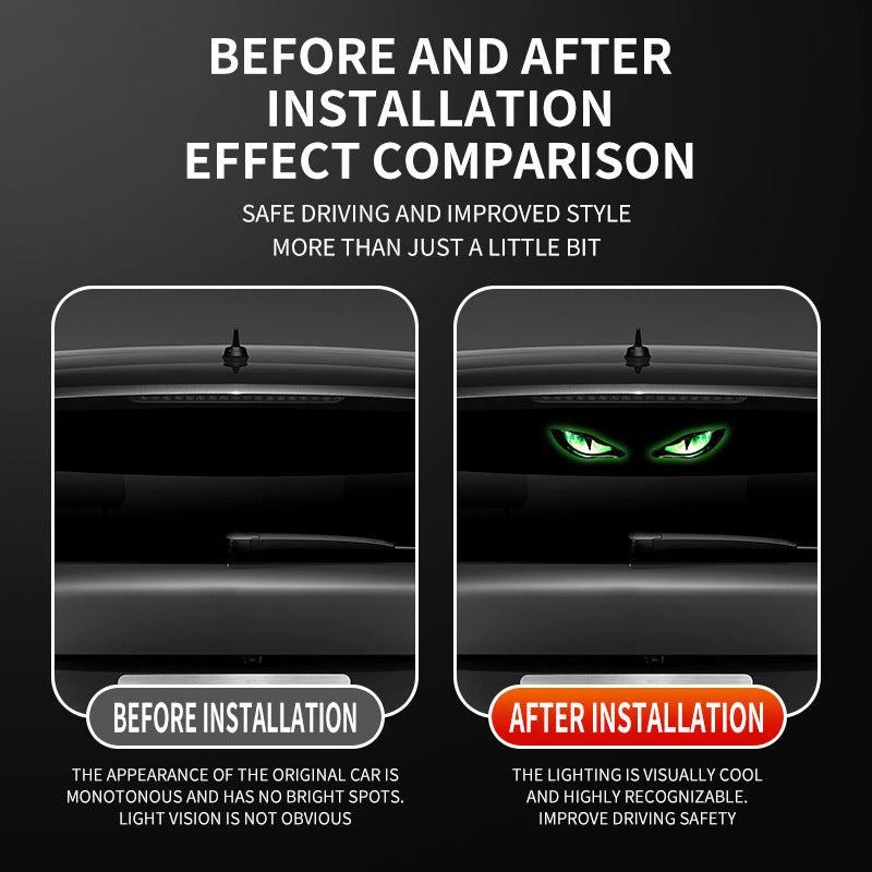 Solar Powered Car Devil Eye Ambient Warning Light