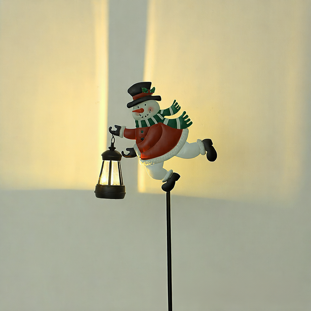 Solar Powered Christmas Decorative Lantern with Santa Design